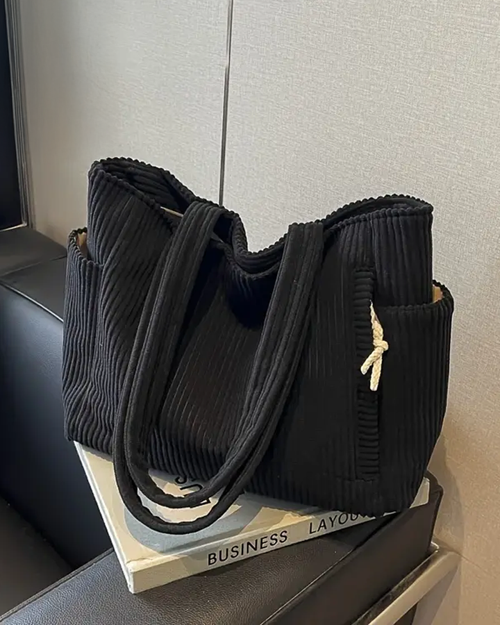 Tilda – Bolso de mano acanalado con detalle de cordón