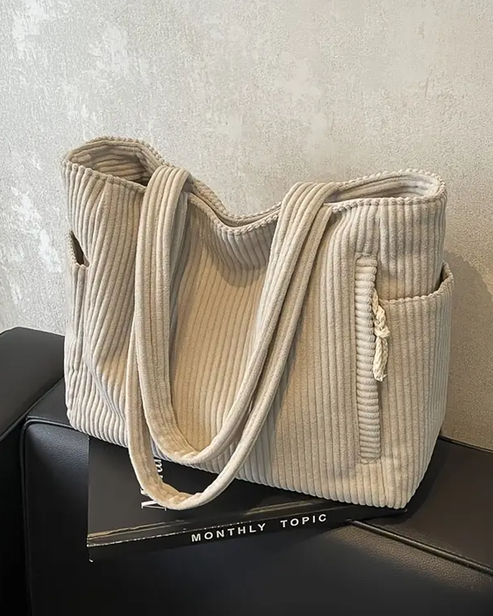 Tilda – Bolso de mano acanalado con detalle de cordón