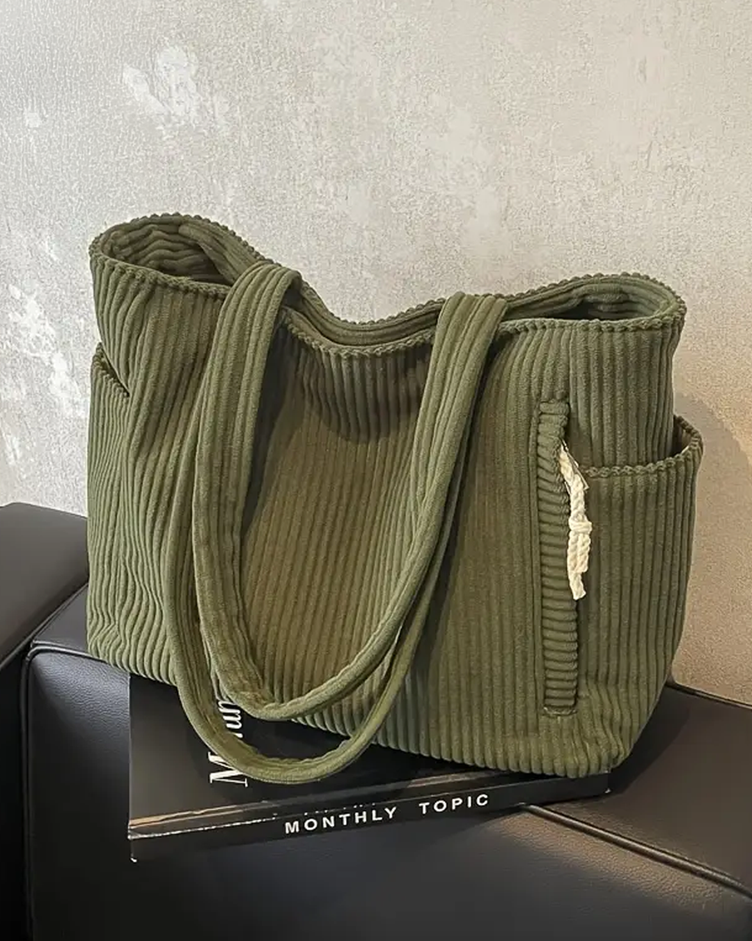 Tilda – Bolso de mano acanalado con detalle de cordón
