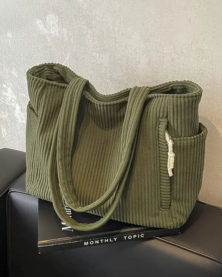 Tilda – Bolso de mano acanalado con detalle de cordón