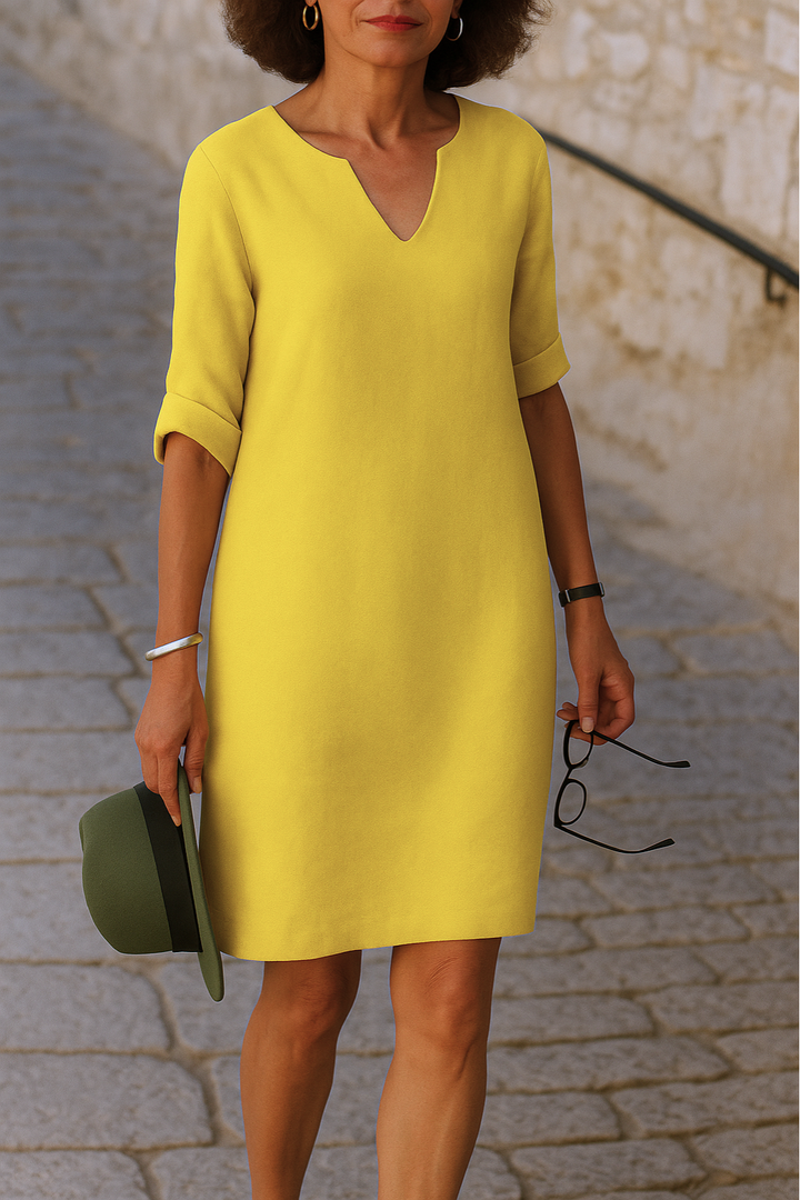 Raquel - Elegante vestido con cuello en V