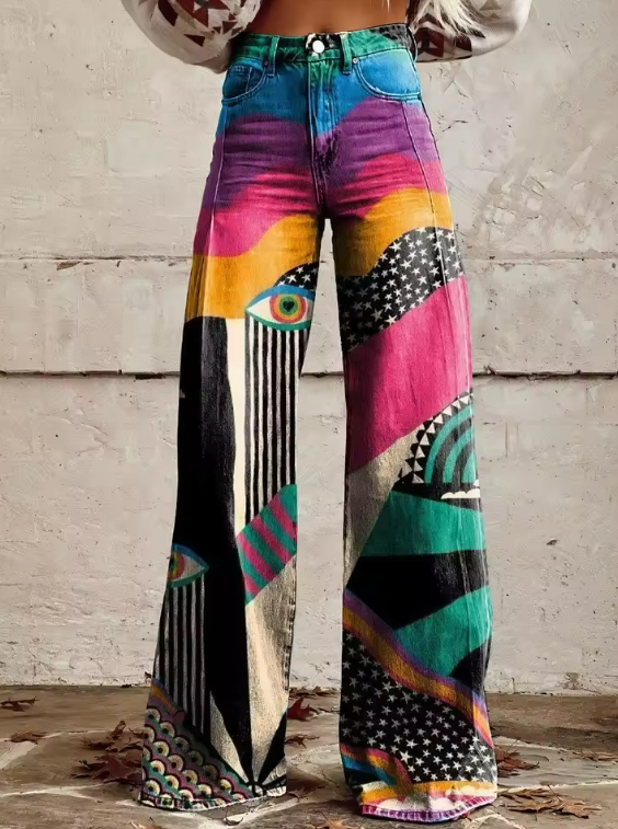 Talia - Pantalón Bohemio Acampanado