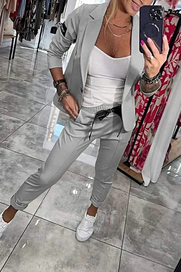 Ksenia | Conjunto confeccionado con blazer suave y joggers holgados
