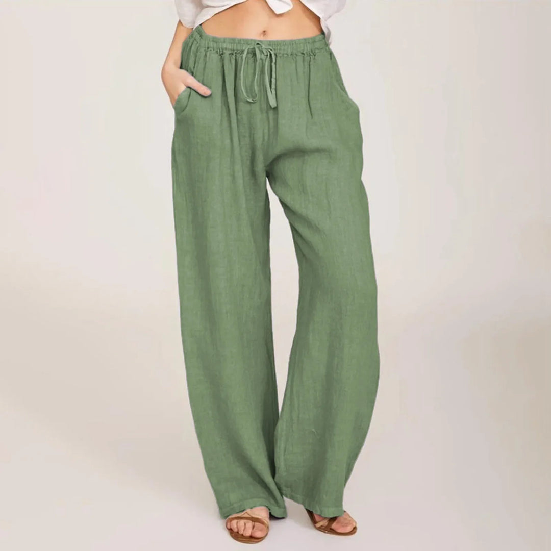 Julia – Pantalones Cómodos de Algodón y Lino