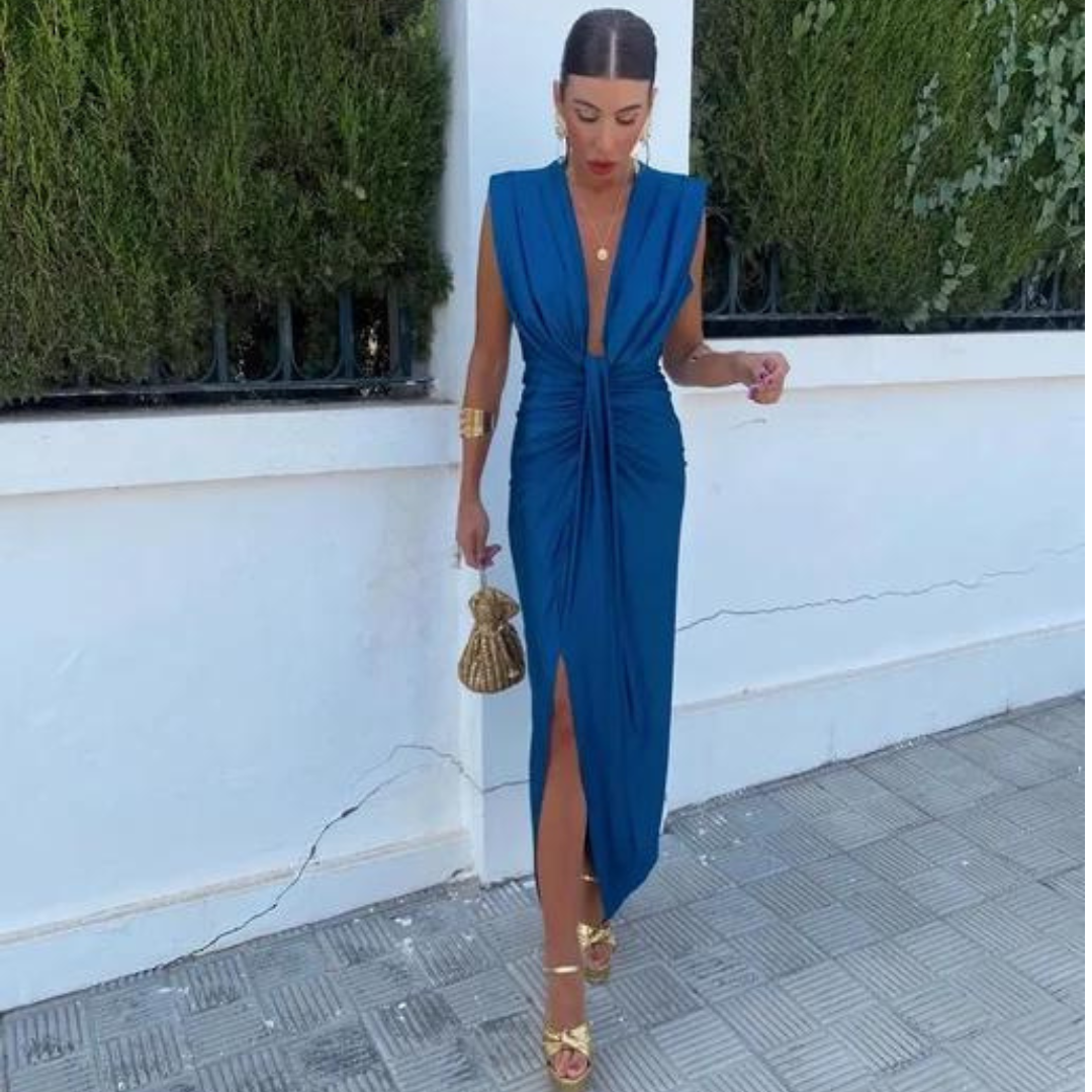ALEJANDRA | Vestido de fiesta con escote profundo en forma de V