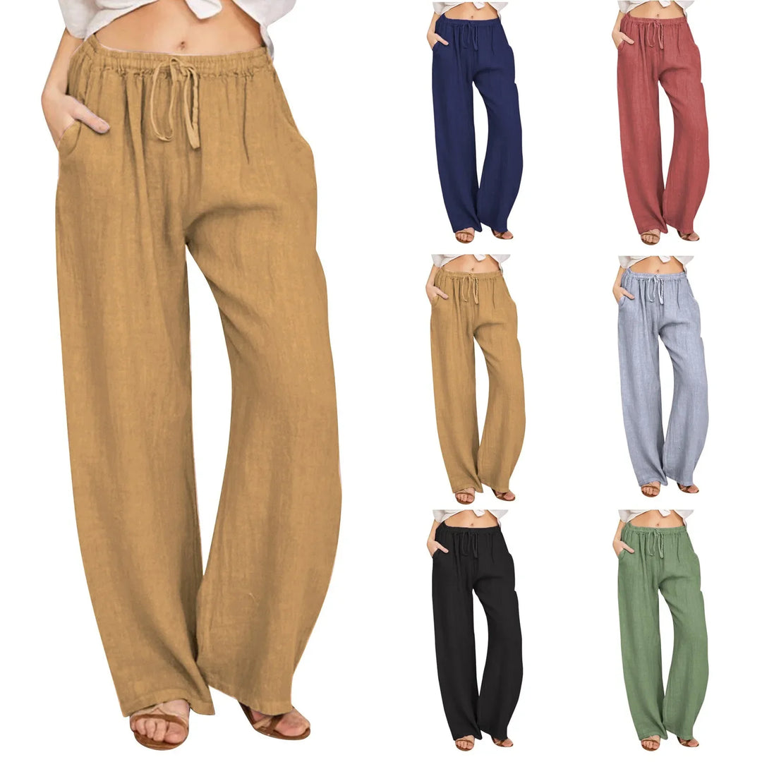Julia – Pantalones Cómodos de Algodón y Lino
