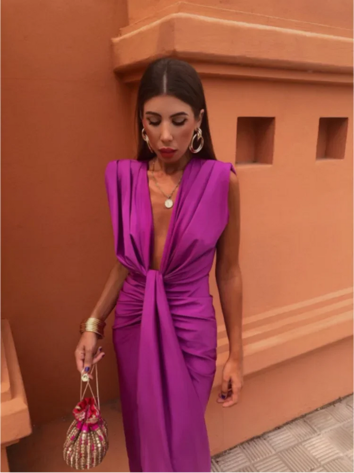 ALEJANDRA | Vestido de fiesta con escote profundo en forma de V