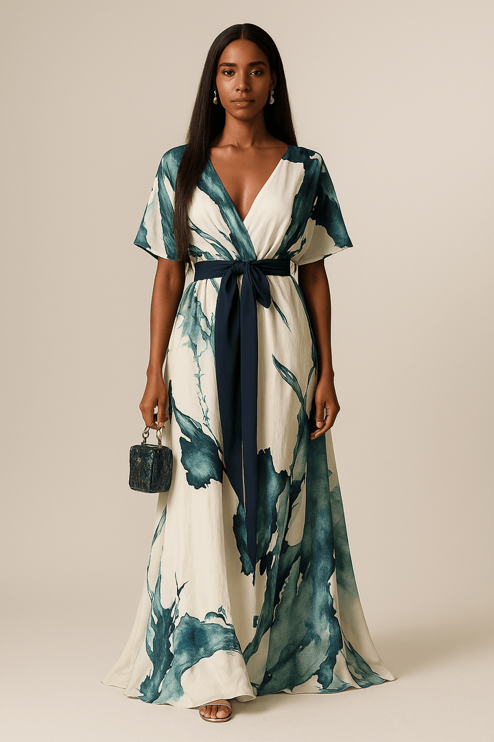 Nayla™ | Vestido Largo con Estampado Acuarela
