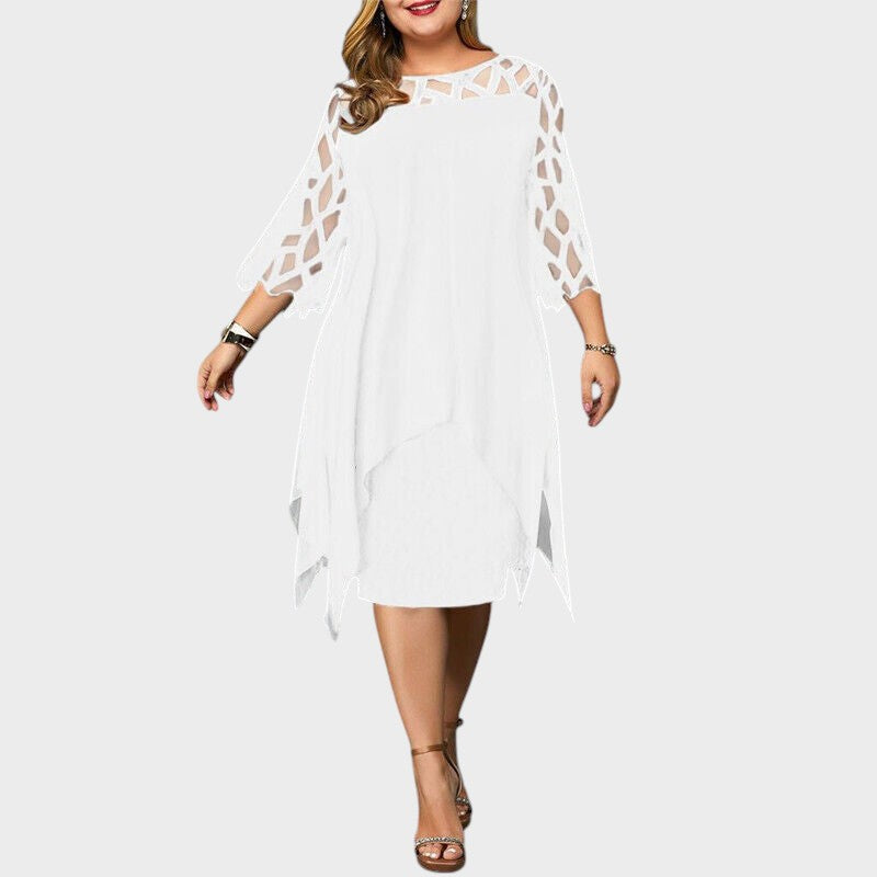 Freja | Vestido Midi Chic Talla Grande para Mujeres Modernas