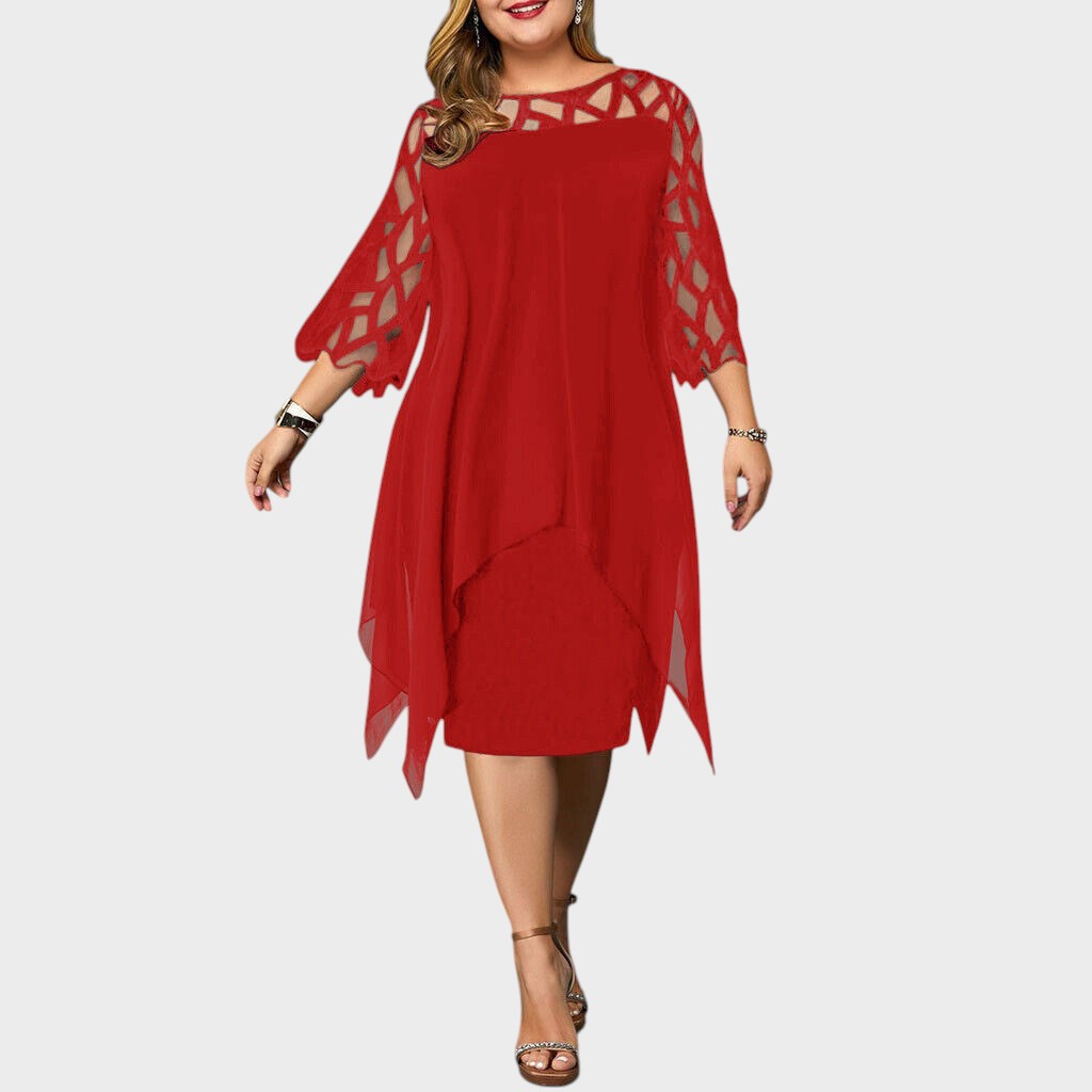 Freja | Vestido Midi Chic Talla Grande para Mujeres Modernas