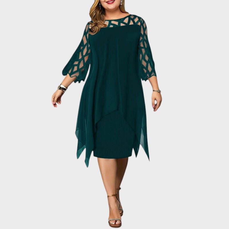 Freja | Vestido Midi Chic Talla Grande para Mujeres Modernas