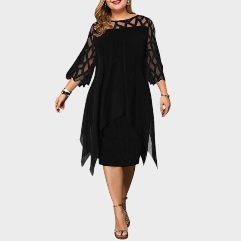 Freja | Vestido Midi Chic Talla Grande para Mujeres Modernas